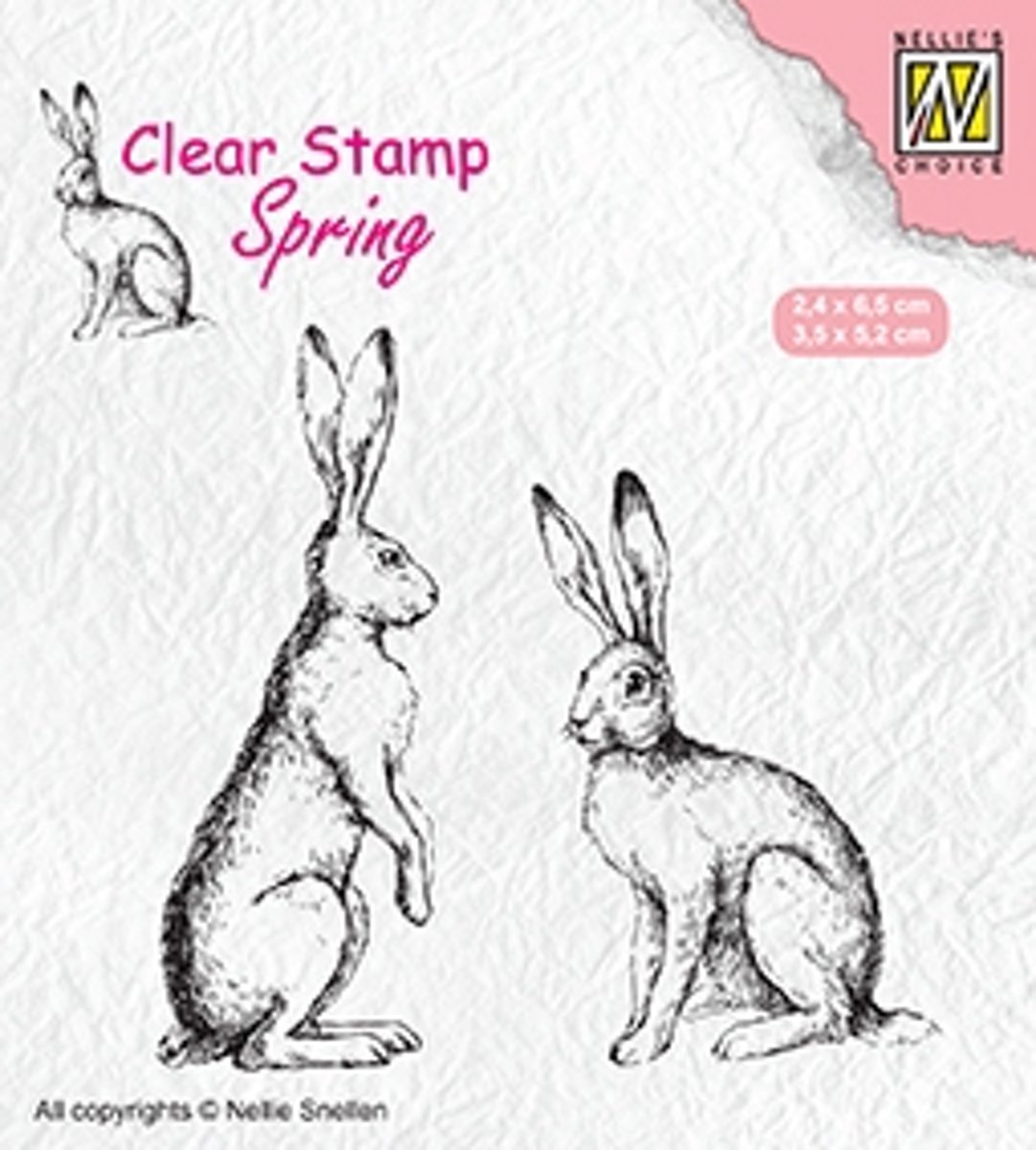 SPCS014 Clear stamps spring/Easter Two hares